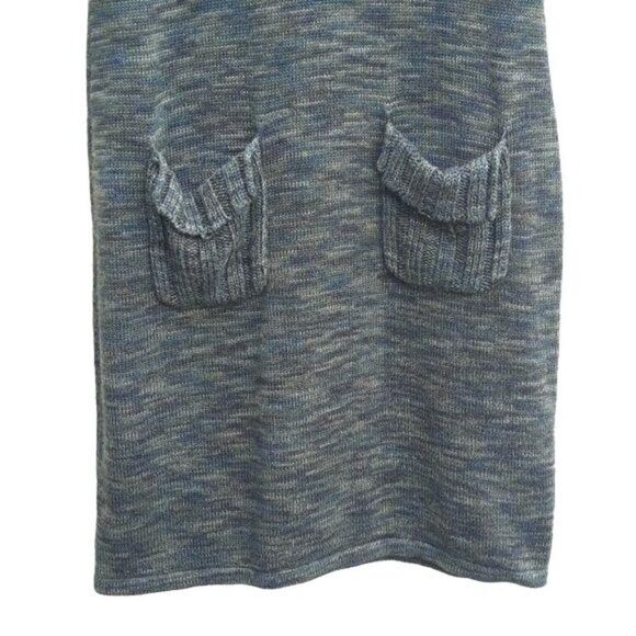 Calvin Klein Dress Sweater Marled Knit Sleeveless Cowl Tunic Pockets Green Sz L - Picture 7 of 9